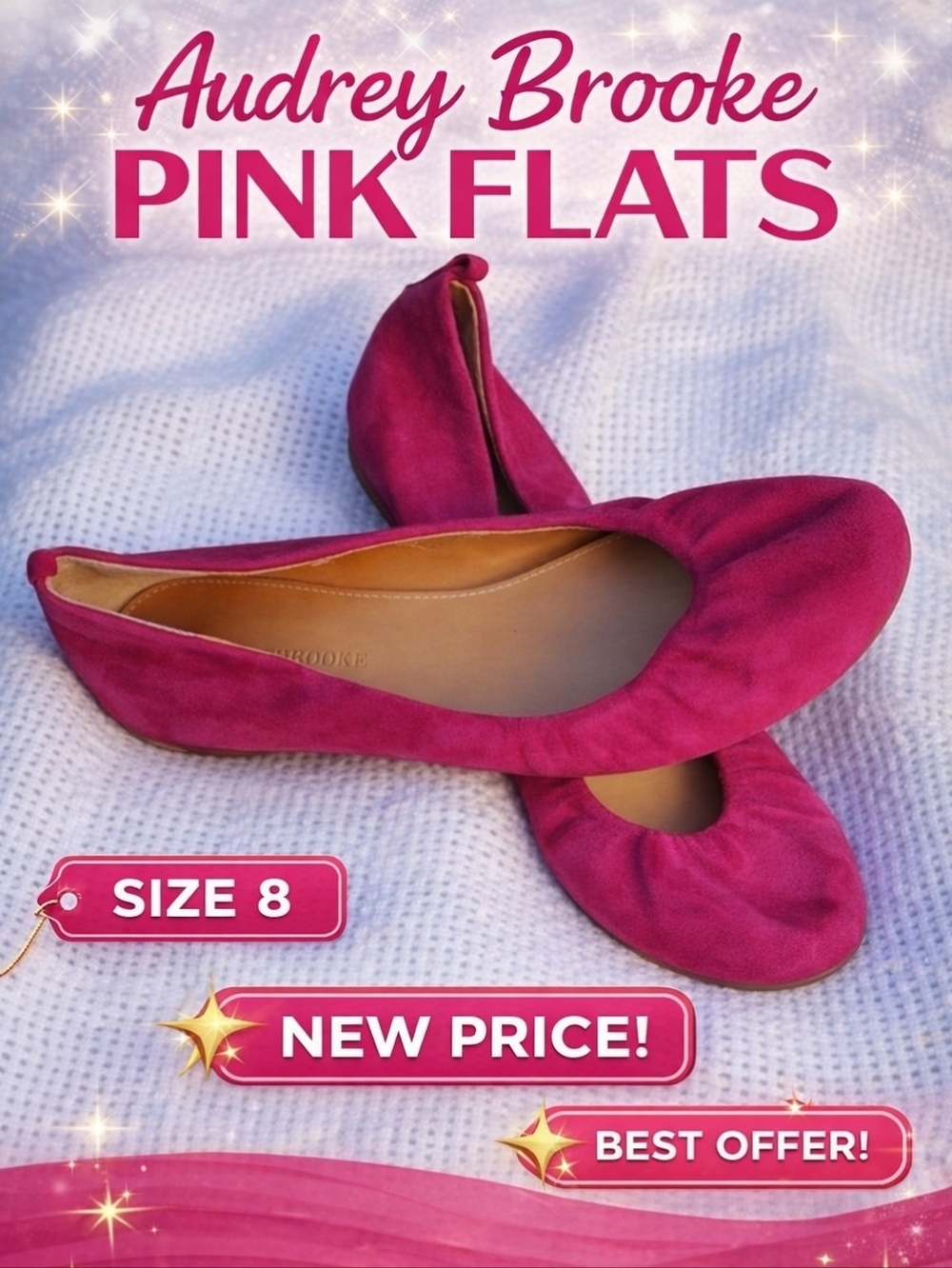 Audrey‎ Brooke Shocking Pink Flats 8